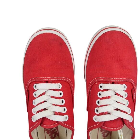 Vans Shoes Womens 5.5 Sneakers Authentic Lo Pro Skate Casual Red Canvas Lace Up - Picture 7 of 12
